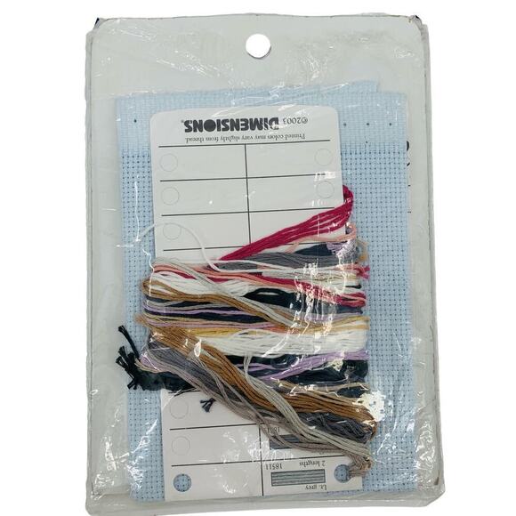 VTG 2003 Dimensions Cross Stitch Kit Opened Package/Unused 5”x7” Kitty Cat Lover - Picture 2 of 7